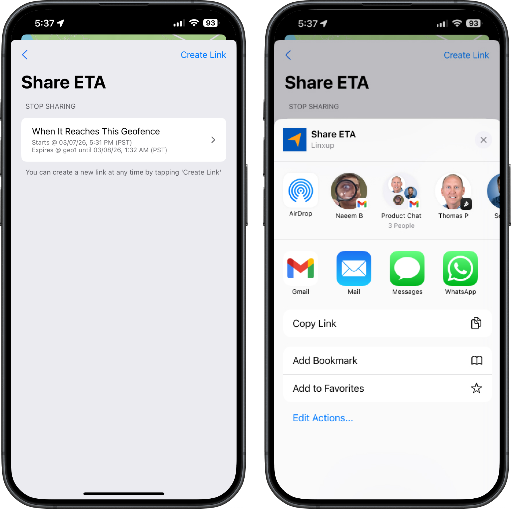 All they have to do to share the link is tap on their newly created item and choose what platform they would like to share it with.